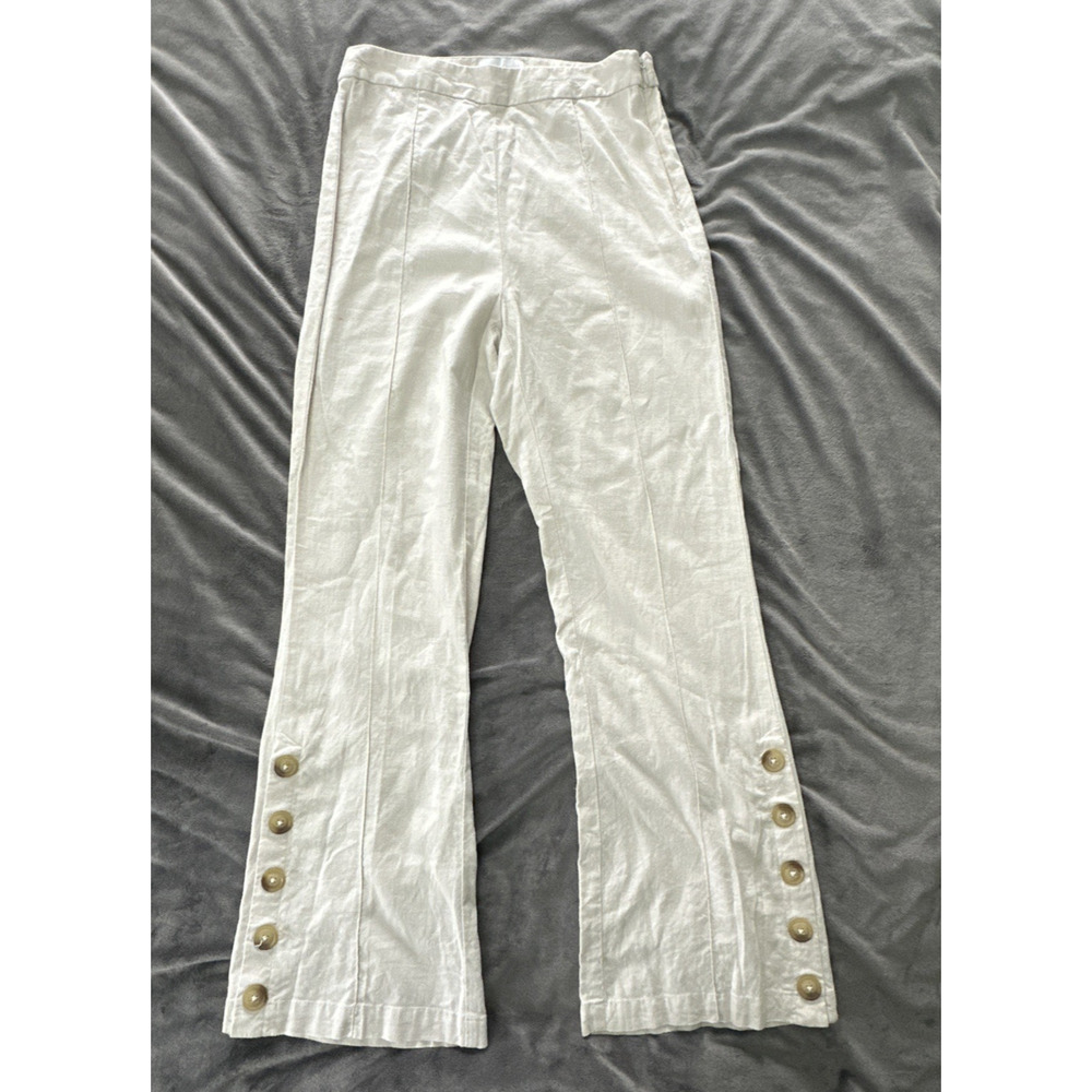 Urban Outfitters Pants Womens 2 Khaki Flare Button Leg Modern Minimalist Chic